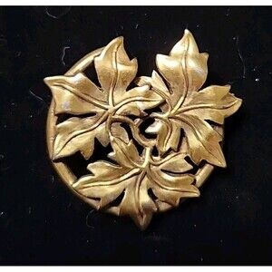 Vintage MMA 1986 Metropolitan Museum Art Gold Vine Leaf Pendant Brooch Pin